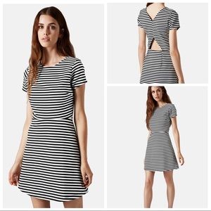 Topshop Sailor Stripe Bonded Skater Dress